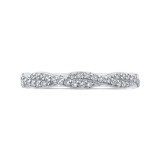 Shah Luxury 14K White Gold Round Diamond Crossover Wedding Band photo