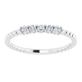 14K White 1/6 CTW Diamond Stackable Ring photo 3