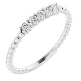 14K White 1/6 CTW Diamond Stackable Ring photo