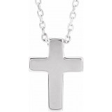 14K White Petite Cross 16-18 Necklace photo