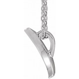 14K White Crescent 16-18 Necklace photo 2