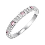 Gems One 14Kt White Gold Diamond (1/12Ctw) & Pink Tourmaline (1/8 Ctw) Ring photo