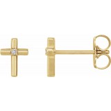 14K Yellow .01 CTW Diamond Cross Earrings photo