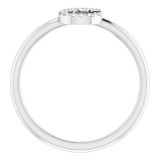 14K White .05 CTW Diamond Initial C Ring photo 2