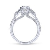 Gabriel & Co. 14k White Gold Entwined 3 Stone Engagement Ring photo 2