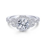 Gabriel & Co. 14k White Gold Entwined 3 Stone Engagement Ring photo