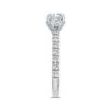 Shah Luxury 14K White Gold Round Diamond Three-Stone Plus Engagement Ring with Round Shank (Semi-Mount) photo 3