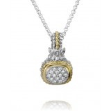 Vahan 14k Gold & Sterling Silver Diamond Pendant photo