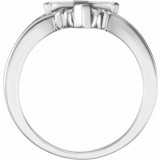 14K White 13 mm Cross Ring photo 2