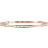 14K Rose 2 1/4 CTW Diamond Stackable Bangle 8 Bracelet photo 2