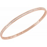 14K Rose 2 1/4 CTW Diamond Stackable Bangle 8 Bracelet photo 3