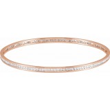 14K Rose 2 1/4 CTW Diamond Stackable Bangle 8 Bracelet photo