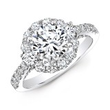 18k White Gold Large Diamond Halo Engagement Ring photo