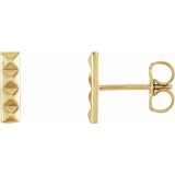 14K Yellow Pyramid Bar Earrings photo