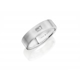 Henri Daussi 6mm Men's Wedding Band  Platinum White 0.15 Ctw. photo 2