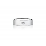 Henri Daussi 6mm Men's Wedding Band  Platinum White 0.15 Ctw. photo