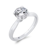 Shah Luxury 18K White Gold Diamond Engagement Ring (Semi-Mount) photo 2