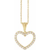 14K Yellow 1/2 CTW Diamond Heart 18 Necklace photo
