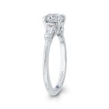 Shah Luxury 14K White Gold Round Diamond Classic Engagement Ring (Semi-Mount) photo 3