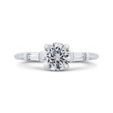 Shah Luxury 14K White Gold Round Diamond Classic Engagement Ring (Semi-Mount) photo