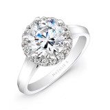 18k White Gold Diamond Halo Engagement Ring photo