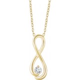 14K Yellow 1/6 CTW Diamond Infinity-Inspired 16-18 Necklace photo