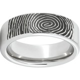 Serinium Pipe Cut Band with Custom Fingerprint Laser Engraving photo
