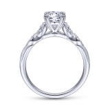 Gabriel & Co. 14k White Gold Victorian Straight Engagement Ring photo 2