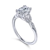 Gabriel & Co. 14k White Gold Victorian Straight Engagement Ring photo 3