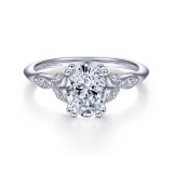 Gabriel & Co. 14k White Gold Victorian Straight Engagement Ring photo