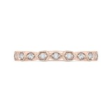 Shah Luxury 14K Rose Gold Round Diamond Wedding Band photo