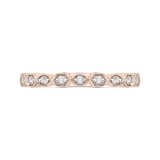 Shah Luxury 14K Rose Gold Round Diamond Wedding Band photo