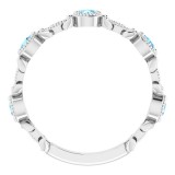 14K White Aquamarine & .03 CTW Diamond Leaf Ring photo 2