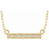 14K Yellow .05 CTW Diamond Bar 16-18 Necklace photo