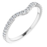 14K White 1/3 CTW French-Set Matching Diamond Band photo