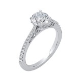 Shah Luxury 14K White Gold Round Diamond Engagement Ring (Semi-Mount) photo 2