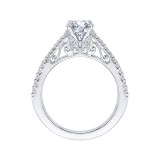 Shah Luxury 14K White Gold Round Diamond Engagement Ring (Semi-Mount) photo 4