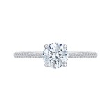 Shah Luxury 14K White Gold Round Diamond Engagement Ring (Semi-Mount) photo