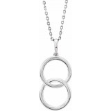 14K White Interlocking Circle 18 Necklace photo