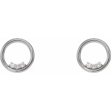 14K White 1/6 CTW Diamond Circle Earrings photo 2
