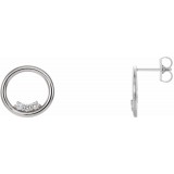 14K White 1/6 CTW Diamond Circle Earrings photo