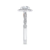 Shah Luxury 14K Two-Tone Gold Round Diamond Floral Halo Engagement Ring (Semi-Mount) photo 3