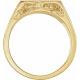14K Yellow 11 mm Men's Solid Nugget Ring photo 2