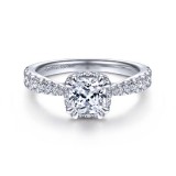 Gabriel & Co. 14k White Gold Infinity Straight Engagement Ring photo