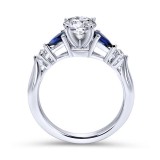 Gabriel & Co. 14k White Gold Contemporary 3 Stone Diamond & Gemstone Engagement Ring photo 2