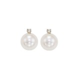 Gems One 14Kt White Gold Diamond (1/20Ctw) & Pearl (1 Ctw) Earring photo
