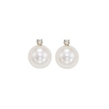 Gems One 14Kt White Gold Diamond (1/20Ctw) & Pearl (1 Ctw) Earring photo