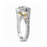 14k White Gold Diamond Semi-Mount Antique Engagement Ring photo 2