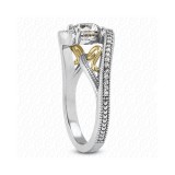 14k White Gold Diamond Semi-Mount Antique Engagement Ring photo 3