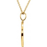 14K Yellow 25.7x4.7 mm Crescent Moon 16 Necklace photo 2